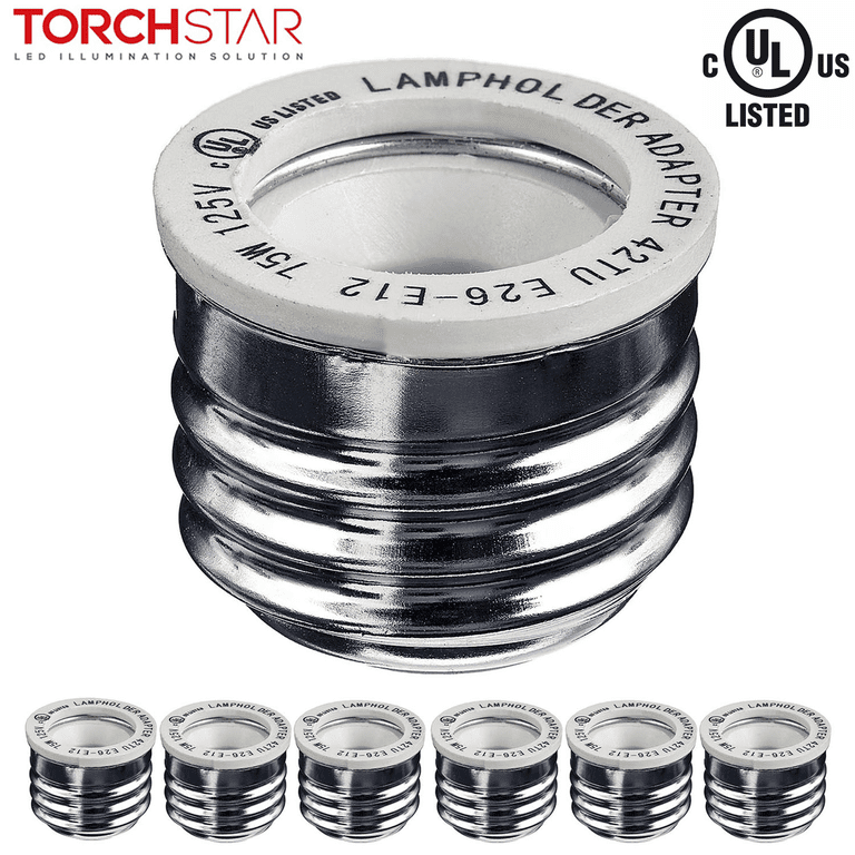 ABI Light Bulb Socket Adapter Standard Medium Base E26 To Candelabra E12 Screw Reducer