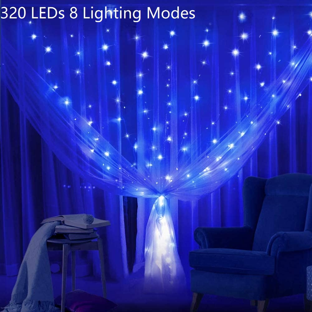 TORCHSTAR Extendable 9.8ft x 9.8ft LED Curtain Lights, Starry ...