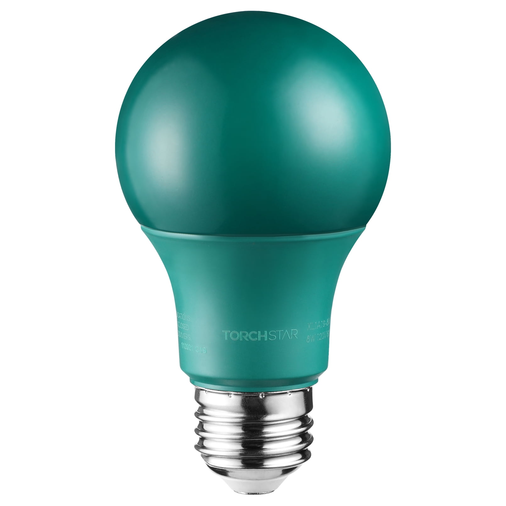 TORCHSTAR Green LED A19 Colored Light Bulb, 8W, Medium E27 Base, for