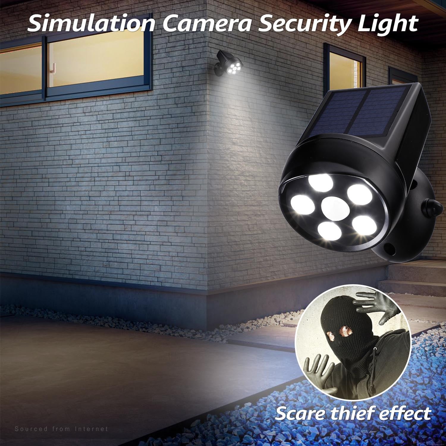 TORCHSTAR LED Solar Motion Sensor Lights, Dummy Security Camera Fake