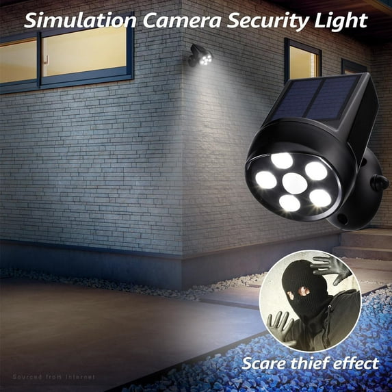 TORCHSTAR LED Solar Motion Sensor Lights, Dummy Security Camera Fake Wireless Light for Patio, Garden, Yard