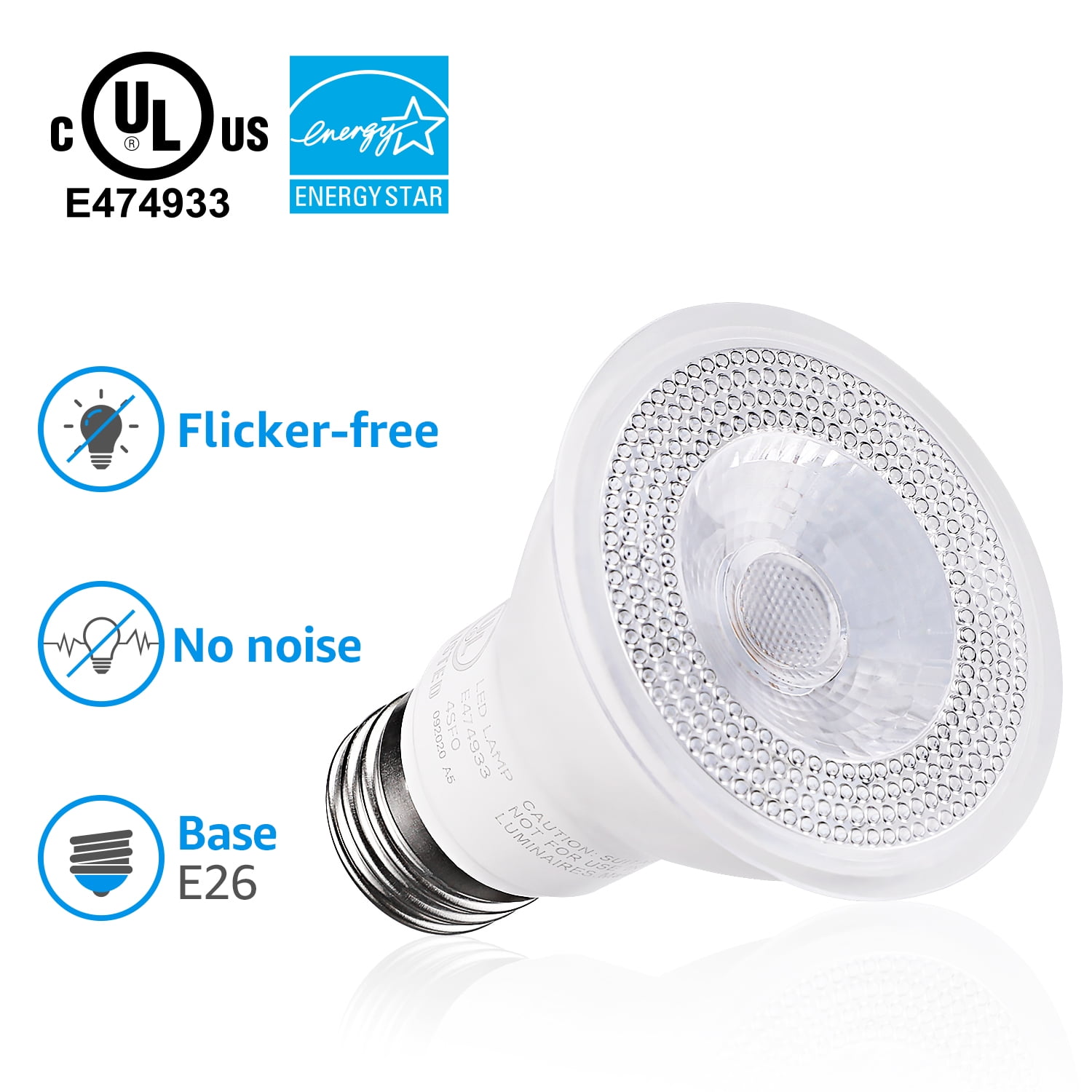 TORCHSTAR PAR20 LED Bulb Dimmable 7W(50W Equivalent) E26 Base 5000K