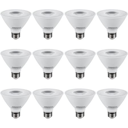 TORCHSTAR PAR30 12-Pack Short Neck LED Flood Light Bulb, Dimmable, 8W 75W Equiv., High CRI90+, 3000K Warm White, 800Lm, E26 Medium Screw Base, Energy Star & UL Listed LED Spotlight, 3 YEARS WARRANTY