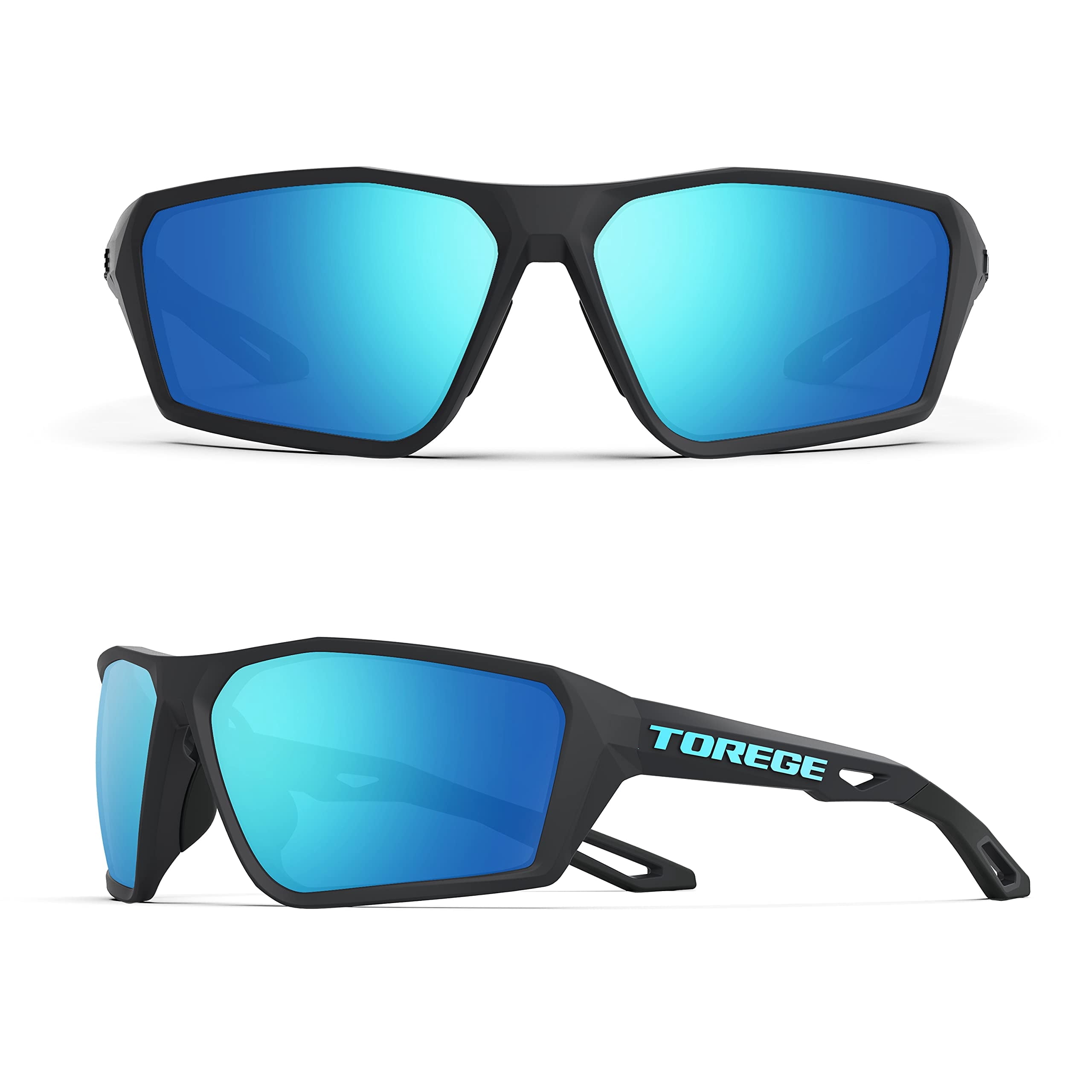 TOREGE Sports Polarized Unisex Sunglasses for fishing cycling running golfing Sunglasses Durable Lens