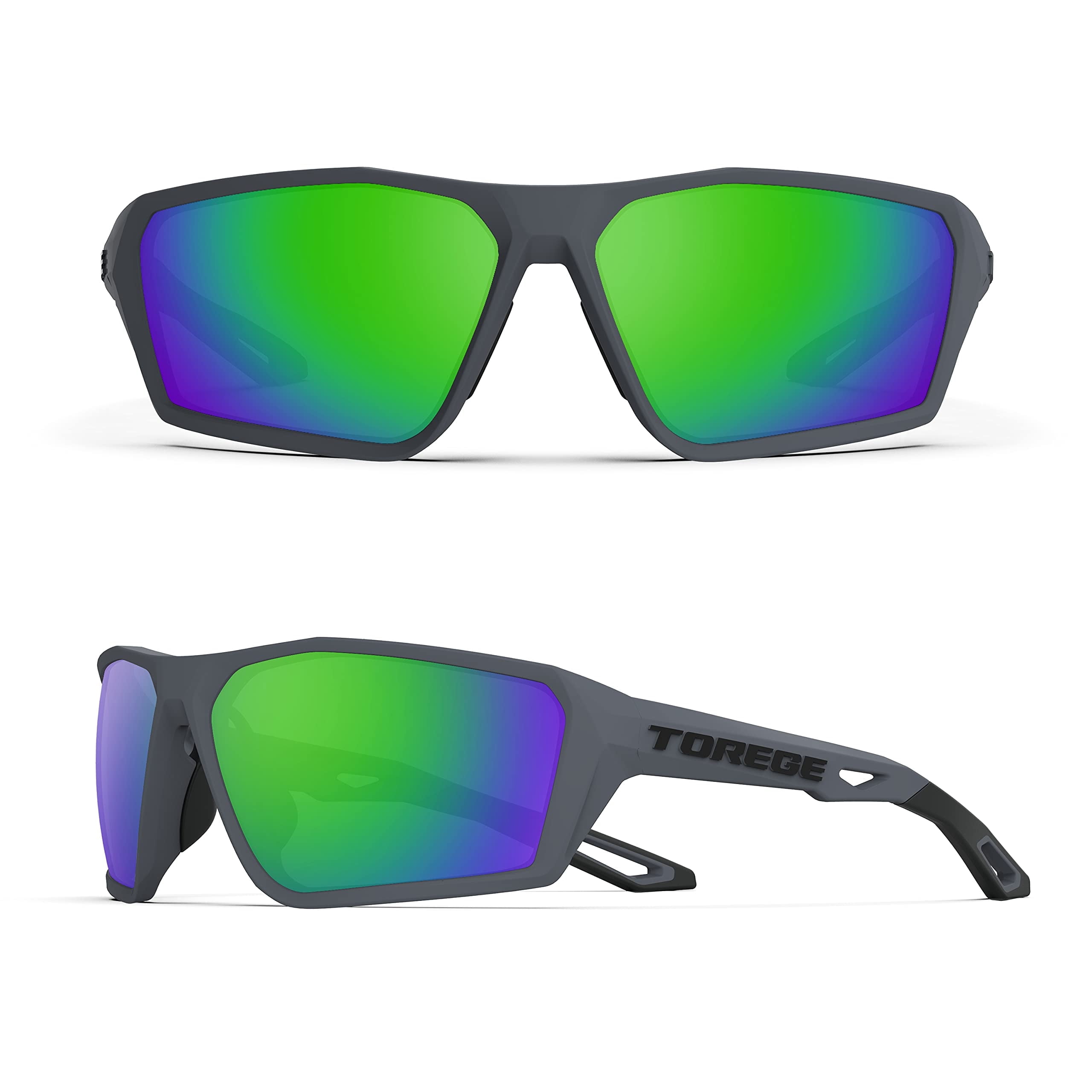 TOREGE Sports Polarized Unisex Sunglasses for fishing cycling running golfing Sunglasses Durable Lens
