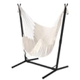 thumbnail image 1 of TOREVSIOR Hammock Chair with Stand, Camping Hammock Swing Chair for Outdoor Patio Yard Garden, Heavy-Duty Steel, Max 300lbs, White, 1 of 7