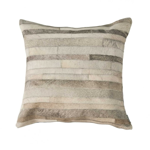 TORINO CLASSIC LARGE MADRID COWHIDE PILLOW 22" X 22" - GREY