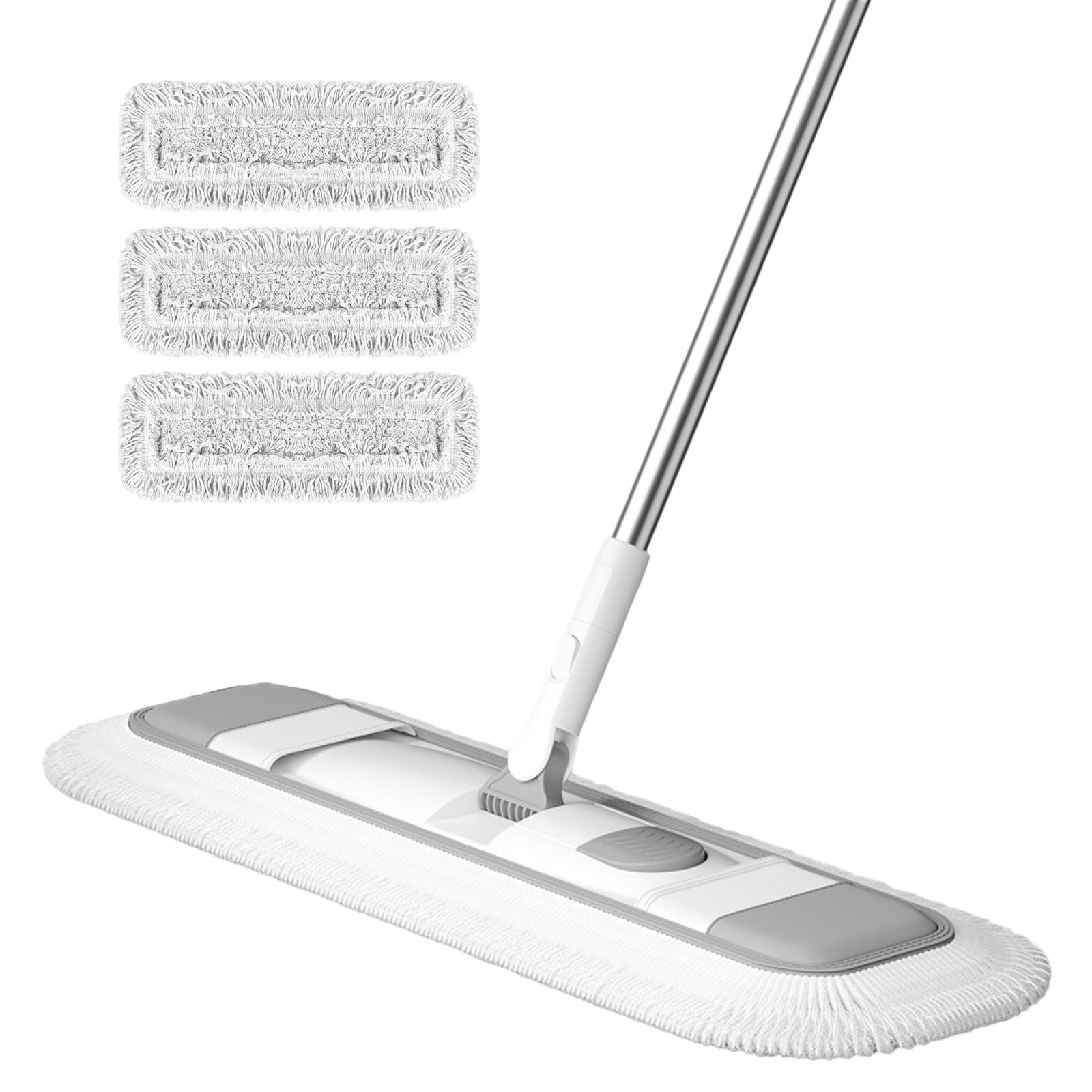 Torio Microfiber Dust Flat Mop  2in1 Wet & Dry Floor Mop, 3 Reusable Washable Pads, Foldable Stainless Steel Handle