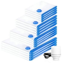 Torio Electric Vacuum Storage Bags, 16-Pack Space Saver Compression Bags for Clothes, Comforters & Jackets, Airtight Seal, Electric Pump Included