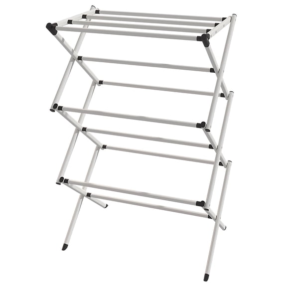 Torio Foldable Metal Freestanding Clothes Drying Rack, White