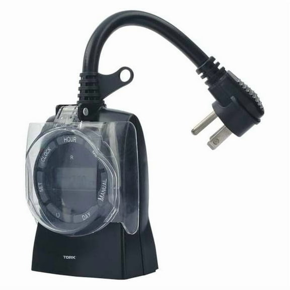 TORK 642E Plug In Timer,Blk,Outdoor,125V,Digital