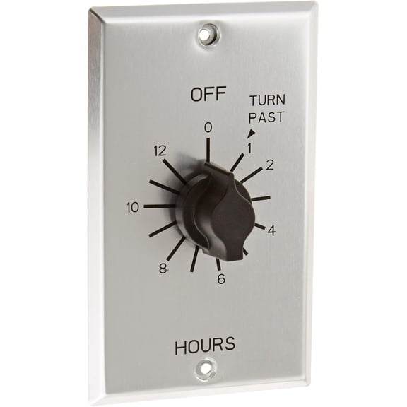 TORK C512H Spring-Wound in-Wall Twist Timer, 12-Hour, Metal Plate