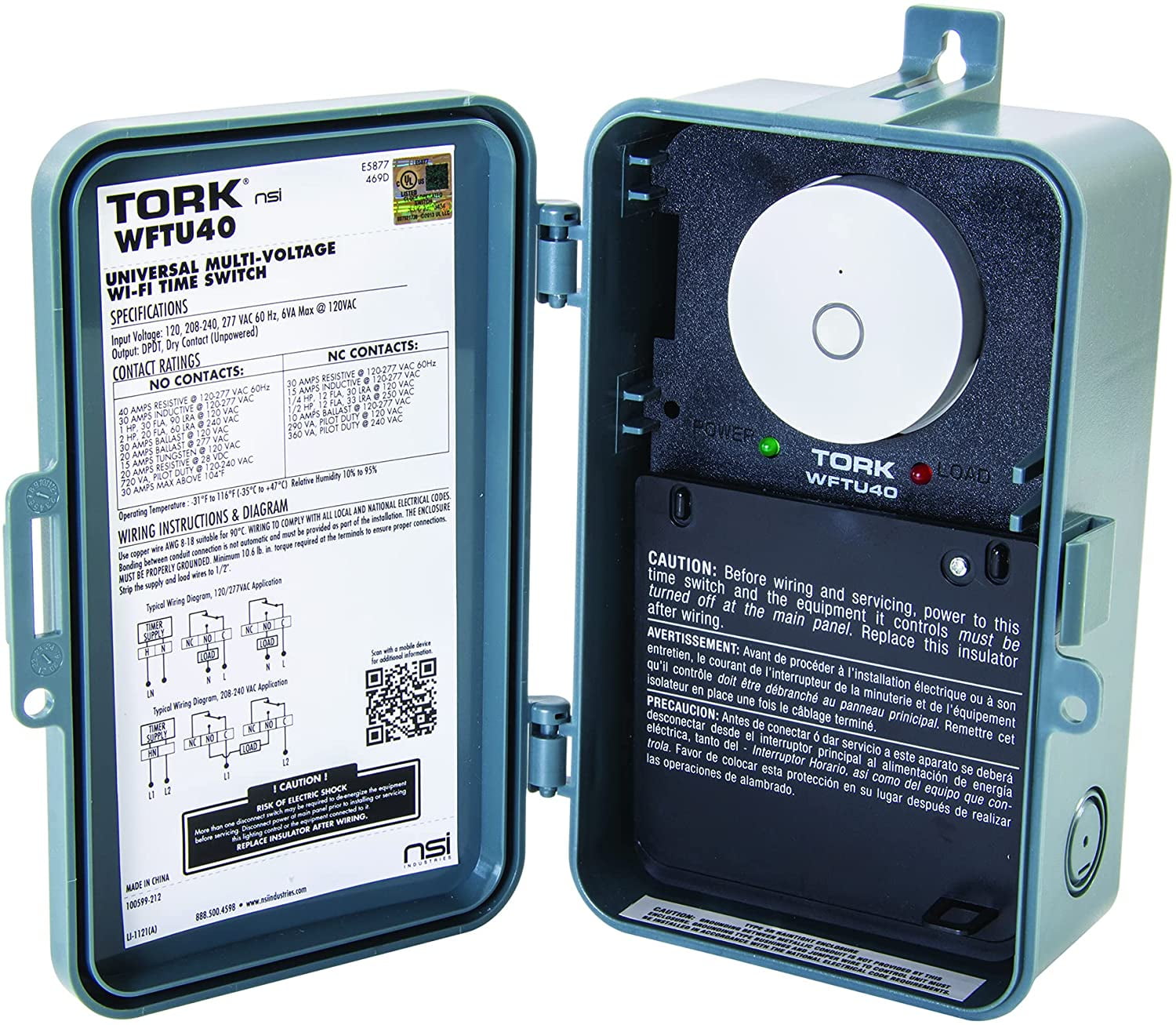 TORK WFTU40 Gray Indoor/Outdoor Wi-Fi Time Switch