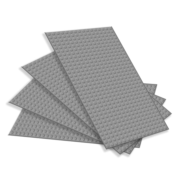TORMEN 10x5 inch Classic Baseplates, Building Bricks Plates Compatible for Major Brands, & STEM Activities, Inspiring Creativity & Learning(Light Gray*4)