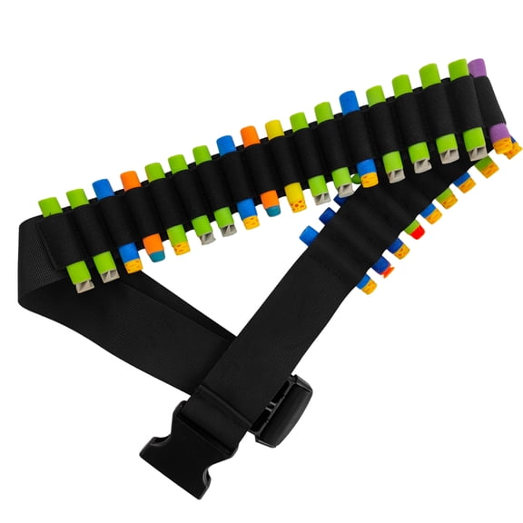 TORMEN Adjustable Nylon Foam Dart Belt Storage 27 Dart Capacity Compatible For NERF Elite Mega Series (Black)