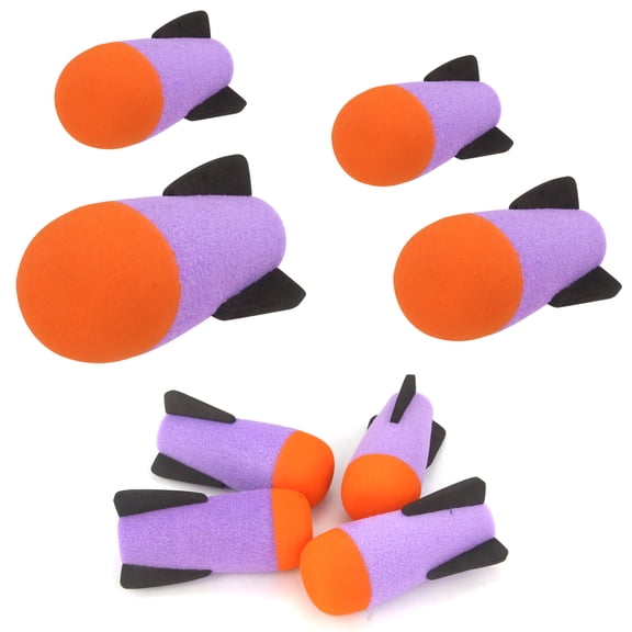 TORMEN Missile Refill Rockets Darts, Launcher Fires Foam Bullets Compatible for Nerf Missile Launcher Toy (Purple, 8 Pcs)