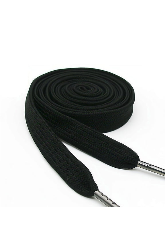 Replacement Drawstrings Drawcords 51IN Cotton Drawstring Cord with Easy Adjustable Easy to Install Perfect for Hoodies Activewear(1 Pcs Metal, Flat, Black)