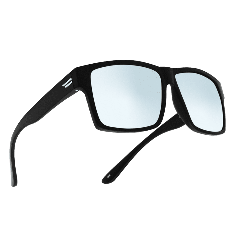 TOROE Matte Black Unbreakable TR90 Frame Sunglasses w/Polycarbonate  Polarized Hydrophobic Coated Silver Mirrored Lens