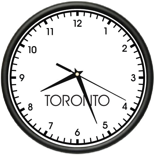 TORONTO TIME Wall Clock world time zone clock office business