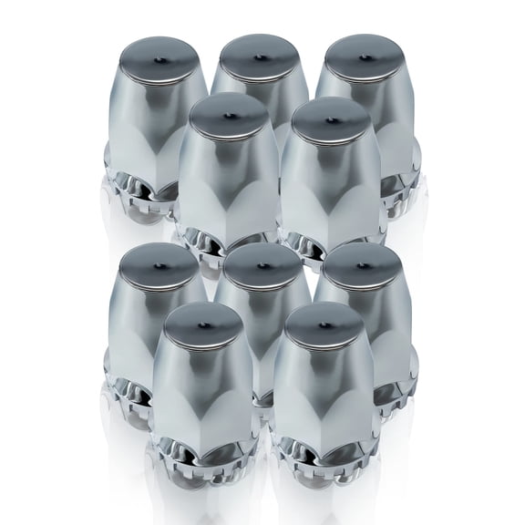 TORQUE 10 pcs of 33mm ABS Chrome Standart Push-on Chrome Plastic Lug Nut