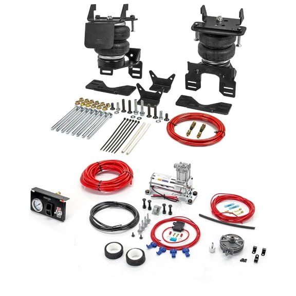 TORQUE Air Bag Suspension Kit with Compressor Kit for 2017-2025 Ford F250 F350 4WD only and F450 2WD 4WD F-250 F-350 F-450 Super Duty Rear Helper Bag Spring 5000lbs(Replaces Firestone 2625)(TR2625)