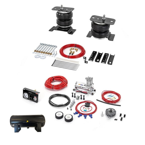 TORQUE Air Suspension Bags Kit with Internal Jounce Bumper, Onboard Air Compressor Kit and 2 Gallon Air Tank(3 Port) for 2007-2021 Toyota Tundra 2WD 4WD Rear Helper Bag Up to 7,500 lbs Load Capacity