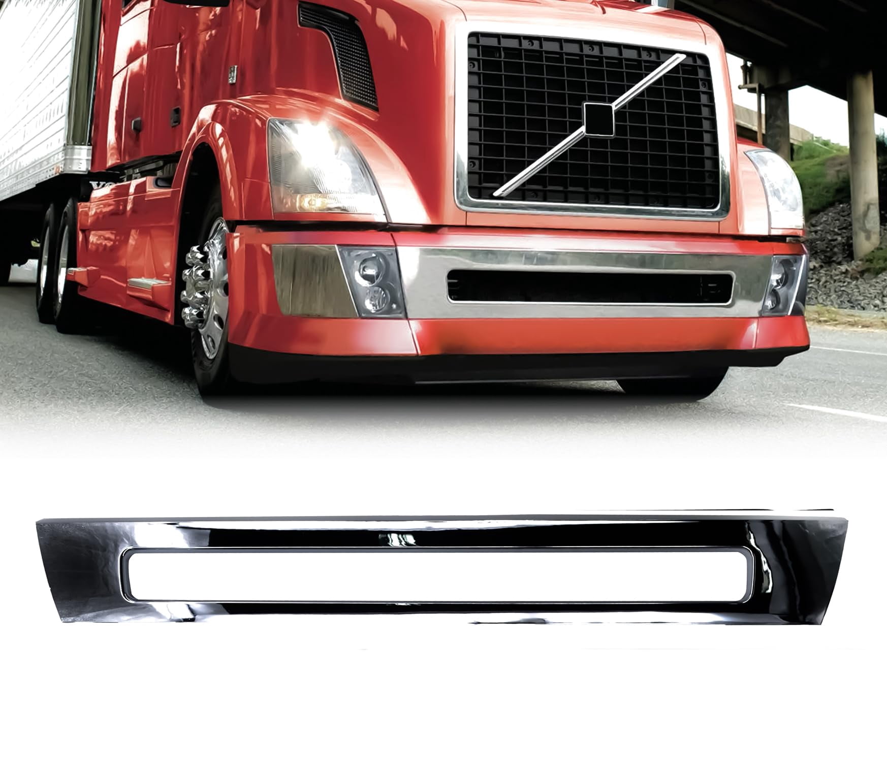 TORQUE Chrome Bumper Trim Center Front Cover Replacement for 2004-2017 ...
