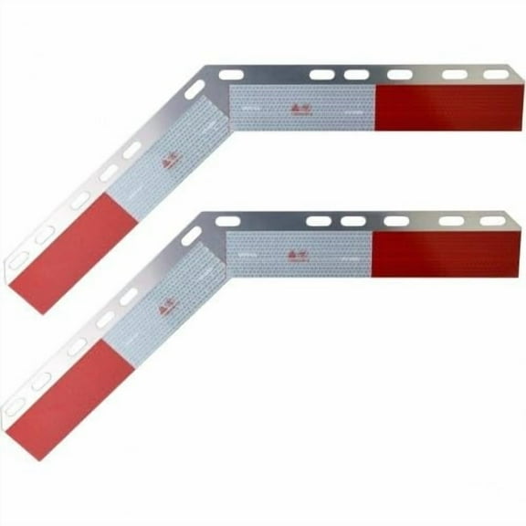 TORQUE Mud Flap Angled Reflector Aluminum 14.25" x 12.25" for Semi Truck and Semi Trailer 135 Degree Angle Strips Mud Flap Hanger Pair (TRMFHREFA1412)