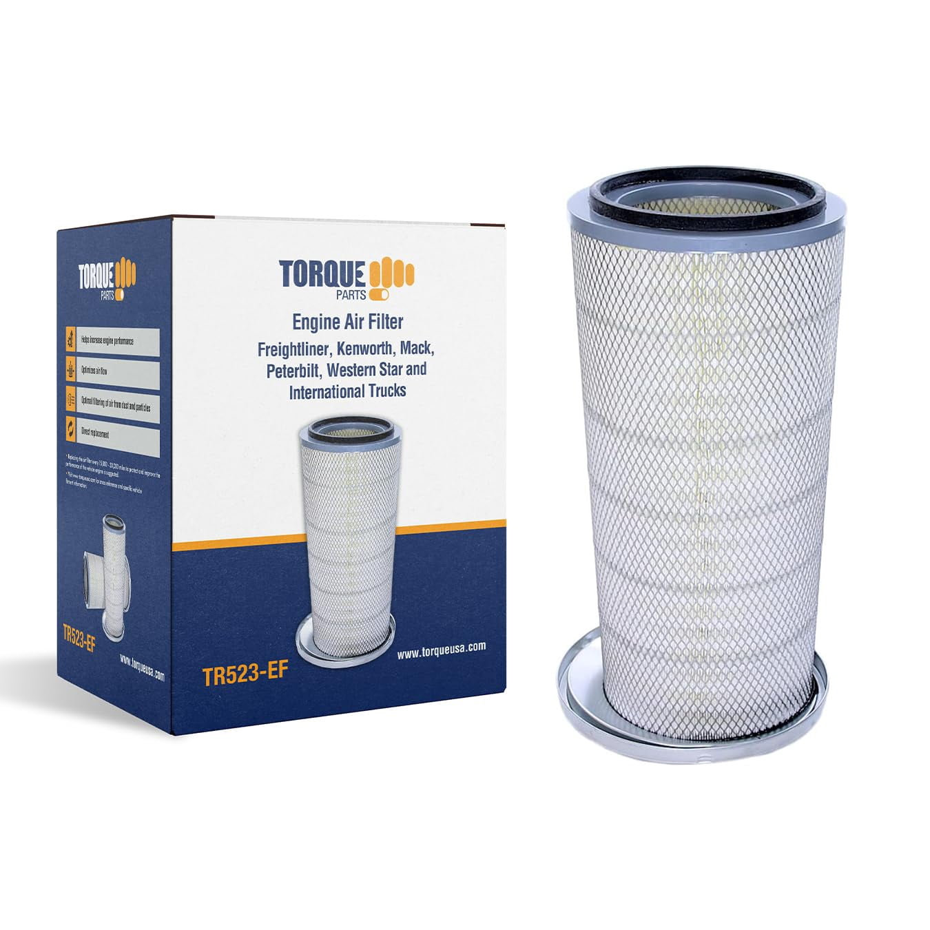 TORQUE PA2705 Engine Air Filter Compatible with FREIGHTLINER C120 FL112 ...