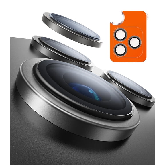 TORRAS Camera Lens Protector for iPhone 17 Pro and iPhone 17 Pro Max, 9H+ Tempered Glass, Easy Installation, Gray