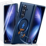 TORRAS 360  Magnetic Stand Case for Samsung Galaxy Z Fold 7, Slim Armor Protective Cover with Hinge Guard, MagSafe Compatible, Blue