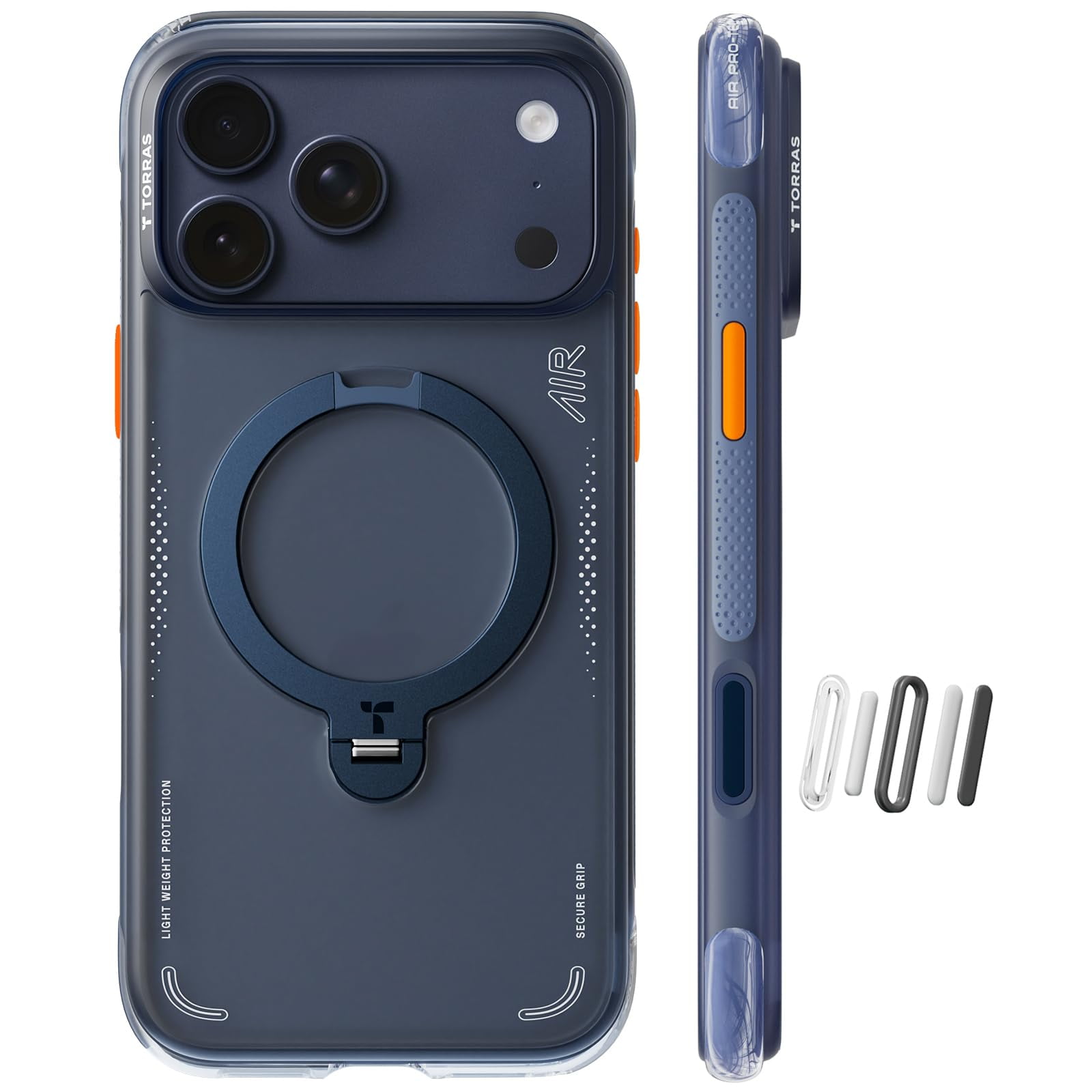 TORRAS Q3 AIR ダークブルー iPhone17 pro maxケース TORRAS Flagship Q3 Air for iPhone 17 Pro Case,Visible Airbag Drop