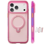TORRAS Flagship 360 Click-Lock Rotating Stand Case for iPhone 17 Pro Max| Hardcore Air Cushion Tech | Mil-Grade Protection | Fit for MagSafe | Camera Control | Ostand Q3 Air 6.9" Neon Sunset