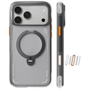 TORRAS Flagship Q3 Air for iPhone 17 Pro Max Case,Visible Airbag Drop Protection,Hardcore Air Cushion Tech ,Mil-Grade Protection,Fit for MagSafe,360 Rotating Stand Case ,6.9" ,Shadow Black