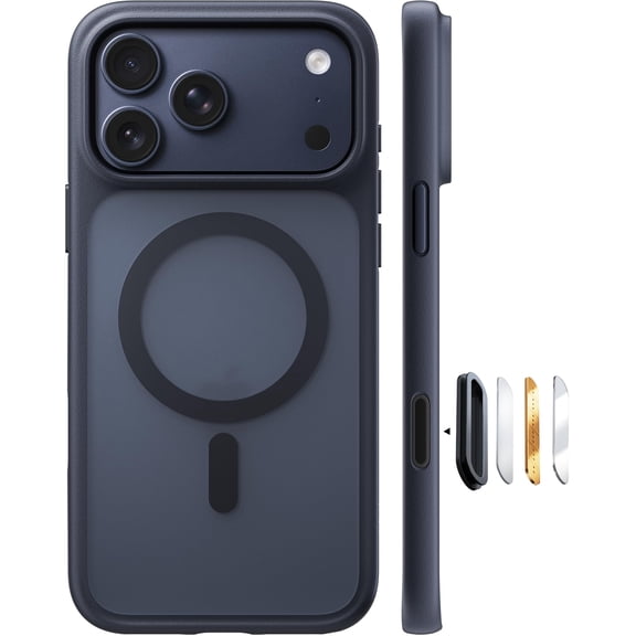 TORRAS Guardian Mag for iPhone 17 Pro Case, Shockproof,Military Grade Drop Protection, Compatible with MagSafe, Translucent Matte Slim Case ,6.3″,Black