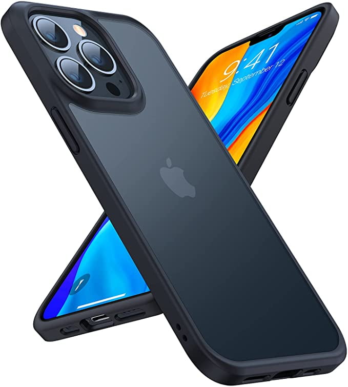 TORRAS Guardian Series for iPhone 13 Pro Case, Military-Grade Drop Protection, Slim Translucent Matte Hard PC Protective Phone Case, Black