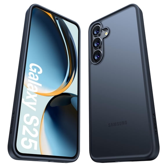 TORRAS Guardian Shockproof for Samsung S25 Case, [12FT Military Grade Drop] Thin & Soft Touch , Translucent Matte Protective Slim Case, Black