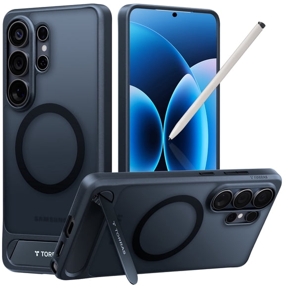 TORRAS L1 Guardian Strong Magnetic & Seamless Stand for Samsung Galaxy S26 Ultra Case, Fit for MagSafe, Mil-Grade Drop Protection, Kickstand for Samsung Galaxy S26 Ultra Case, Translucent Back/Black