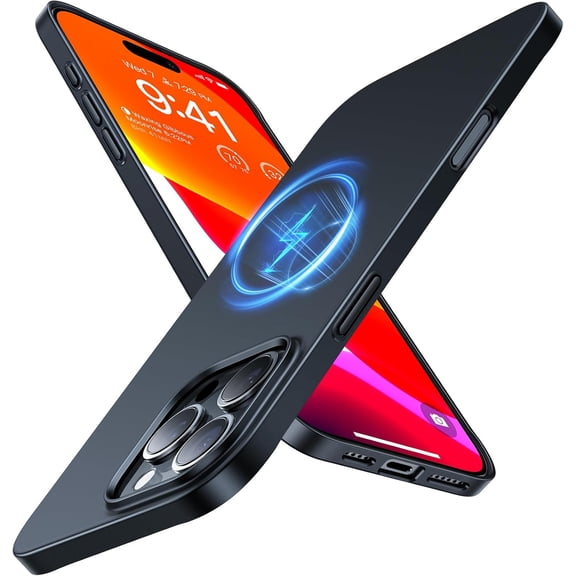 TORRAS Magnetic Slim-Fit for iPhone 16 Pro Max Case 6.9 inch, Ultra-Thin ProMax Phone Compatible with MagSafe, Light Anti-Scratch Matte Hard PC Bayer OriginFit, Black