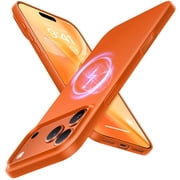TORRAS Magnetic Slim Phone Case for Apple iPhone 17 Pro Max, MagSafe Compatible, Ultra-Thin Anti-Scratch Cover, Glossy Orange