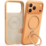 TORRAS Ostand Q3 Silicone for iPhone 17 Pro Max Case, Fit for MagSafe, 360 Spin Ring Stand, Liquid Silicone Cozy Vibrant Grip, Camera Control, Protective Case for iPhone 17 Pro Max, Cosmic Orange