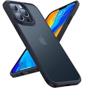 TORRAS Shockproof for iPhone 13 Pro Max Case, Guardian Series,Translucent Frosted Slim Case, Black