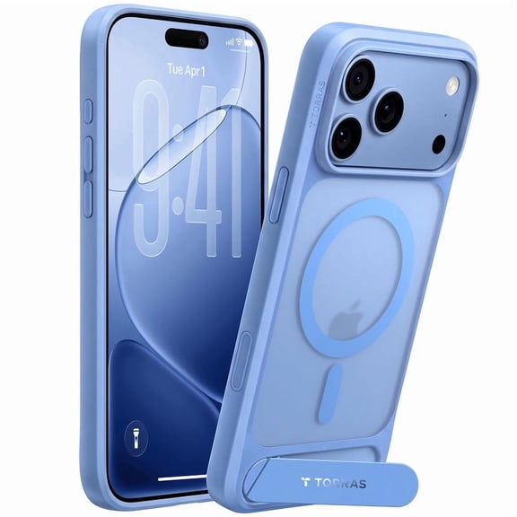 TORRAS Strong Magnetic & Seamless Stand for iPhone 18 Pro Case, Fit for MagSafe, Military Grade Drop Protection, Invisible Adjustable Kickstand, Camera Control Button, Horizon Blue