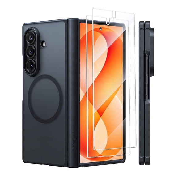 TORRAS Magnetic Case for Samsung Galaxy Z Fold8 Ultra, MagSafe Compatible, Hinge Protection, 2 Screen Protectors, Black