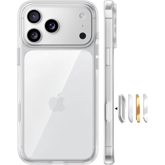 TORRAS for iPhone 17 Pro Case, Beyond Military-Grade Protection, Camera Control Button, DIY Buttons, Slim Thin Shockproof Hard Back Anti-Yellowing Anti-Scratch Phone case Pro, Clear