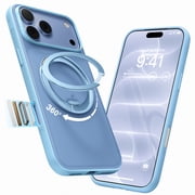 TORRAS 360 Magnetic Stand for iPhone 18 Pro Case, O3 Fitness, [Fit for MagSafe] [360  Rotating Kickstand] 4X Military-Grade Shockproof, Camera Button, Slim Translucent Glacier Blue 6.3"