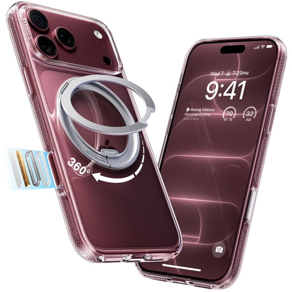 TORRAS for iPhone 18 Pro Max Case, 360 Magnetic Stand, [Fit for MagSafe] [4X Military-Grade Protection] Slim Case for iPhone 18 Pro Max phone case,6.9", Clear, Ostand O3 Fitness Series