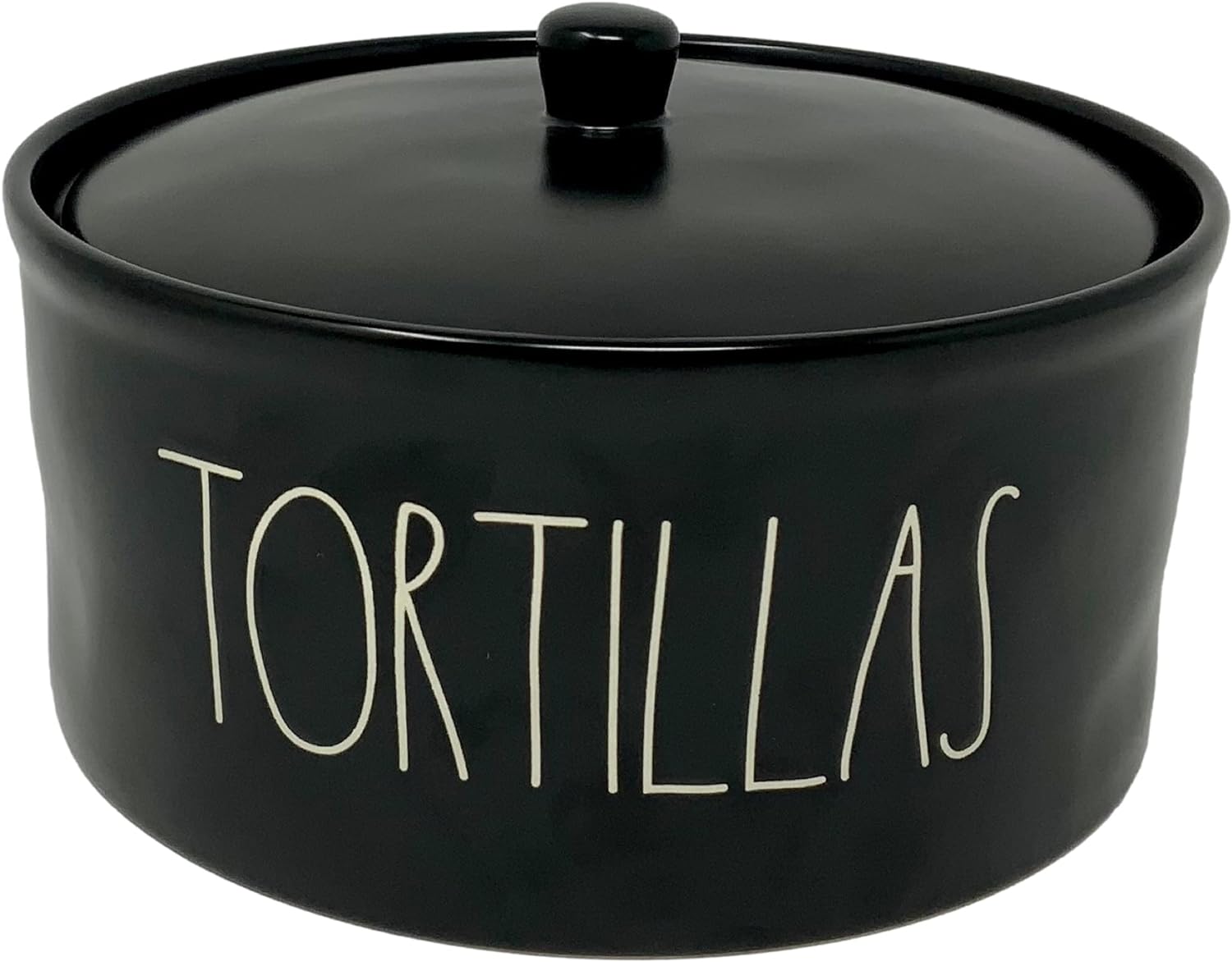 TORTILLAS Ceramic LL Tortilla Warmer Holder With Lid (Black)