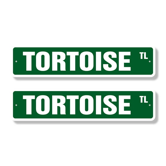 TORTOISE Classic Street Sign (2 Pack) turtle turtles lover collector fun Road Sign | 4" X 18" Aluminum Metal Address Sign