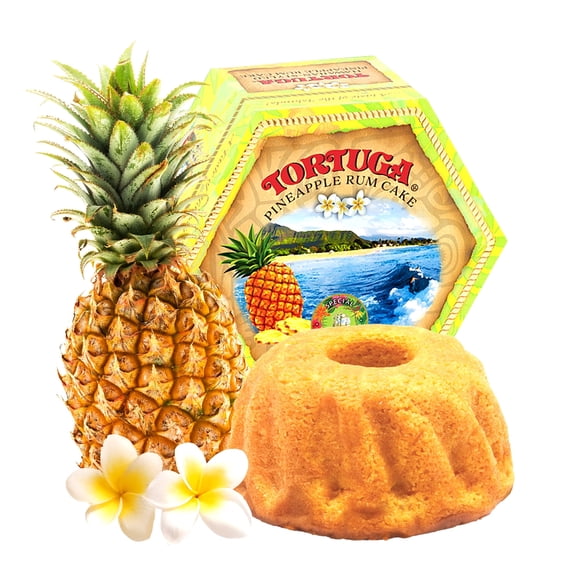 Tortuga Hawaiian-Styled Pineapple Rum Cake 4oz Premium Dessert Cake, Freshly Sealed & Ready-to-Serve